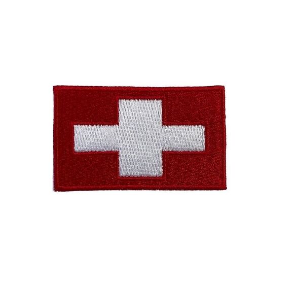 Flag of Switzerland Swiss Embroidered Patch - Picture 1 of 4